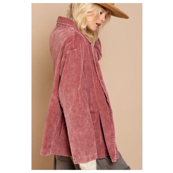 CORDUROY jacket, oversized fit, long sleeve - Picture 7 of 14